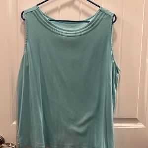 Talbots Turquoise Shell with Rounded Neck 3X